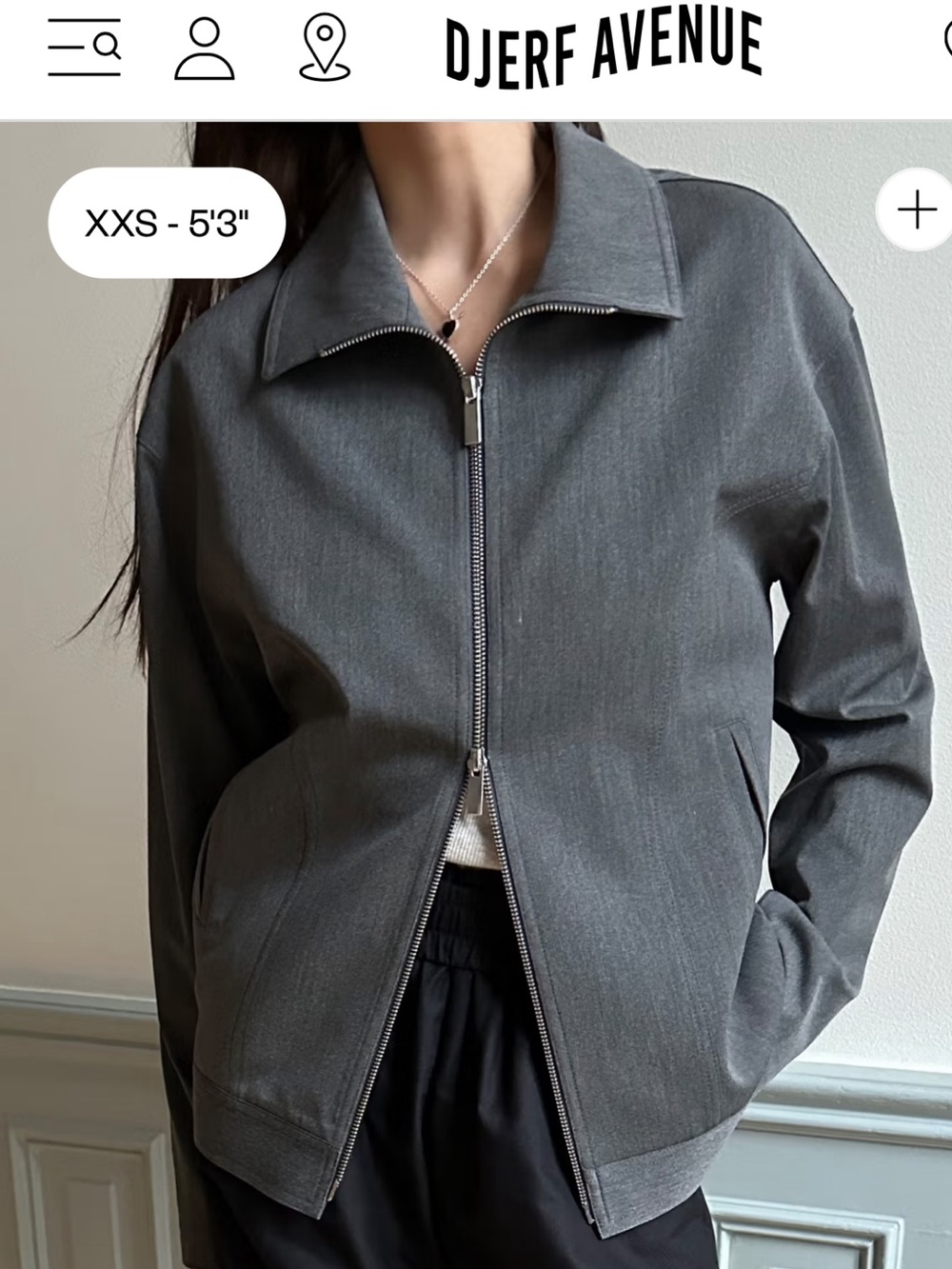 NWT- SALE Djerf Avenue First Choice Gray Zip Jacket- Small